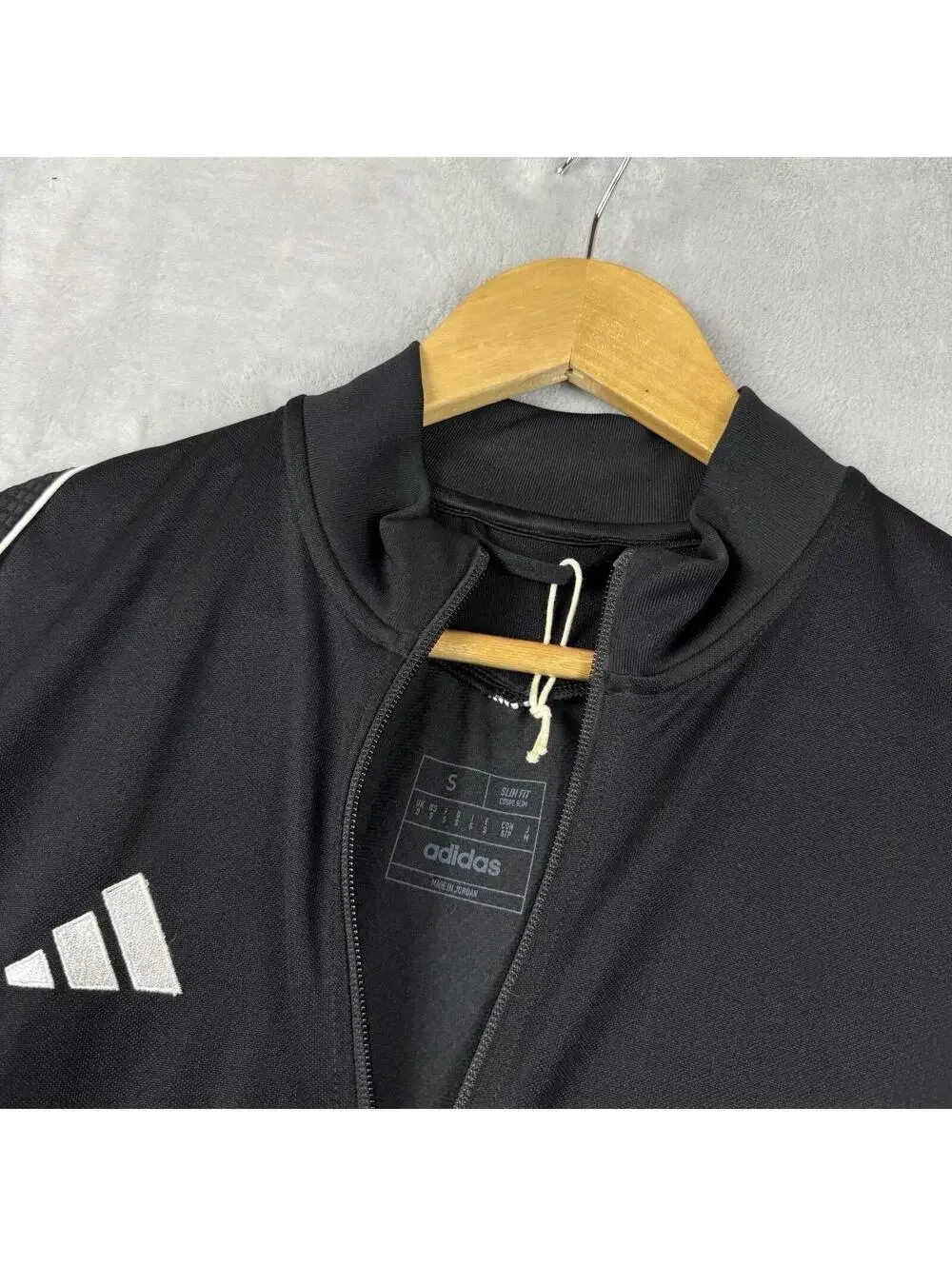 Adidas AeroReady Track Jacket Black White 3 Stripe Slim Fit MenS Soccer Techwear